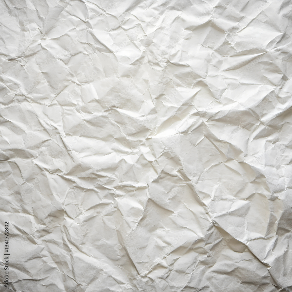 Obraz premium white light wrinkled paper texture background. Space paper textured background.