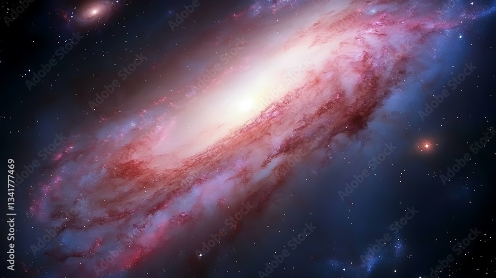 Fototapeta premium A Spectacular Spiral Galaxy Spanning Across The Vast Outer Space