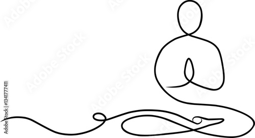 Minimalist Buddha Line Art Meditation Vector Illustration
