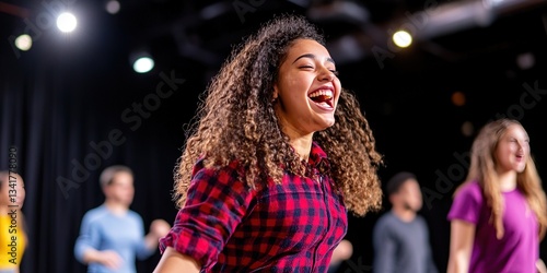 diverse students doing improv  photo