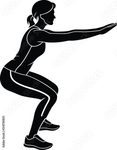 Silhouette of a woman in athletic pose