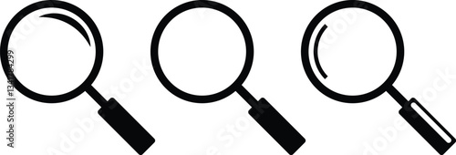 Magnifying glass loupe icon set vector