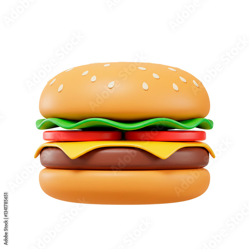 3d illustration of a delicious burger