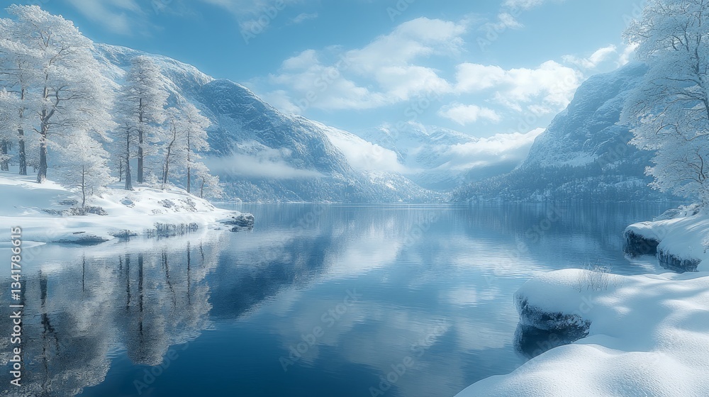 The Norwegian fjord becomes a magnificent wonderland in the dead of winter, with freezing waters that seem to stop time, dazzling snow covering rocky terrain, and an ethereal sense of metamorphosis. The Norwegian fjord becomes a magnificent wonderland in the dead of winter, with freezing waters that seem to stop time, dazzling snow covering rocky terrain, and an ethereal sense of metamorphosis.