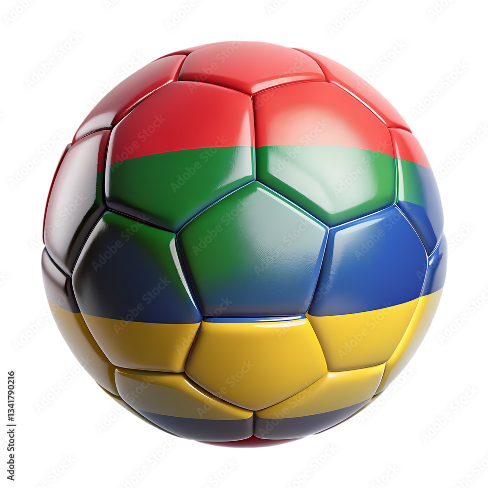 Fototapeta premium Mauritius Flag Soccer Ball