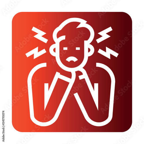 Choking color line icon. Household injuries.