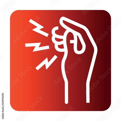 Pinches fingers injury color line icon. Household injuries.