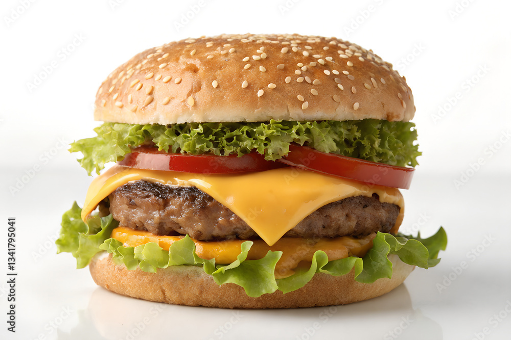 Classic Cheeseburger with Lettuce, Tomato, and Cheese Classic Cheeseburger with Lettuce, Tomato, and Cheese