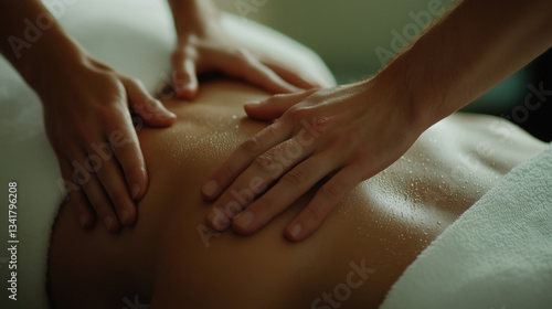 Wallpaper Mural Relaxing massage therapy session at spa calm environment close-up Torontodigital.ca