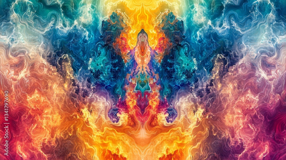 Fototapeta premium Vibrant Colorful Abstract Art with Dynamic Swirls