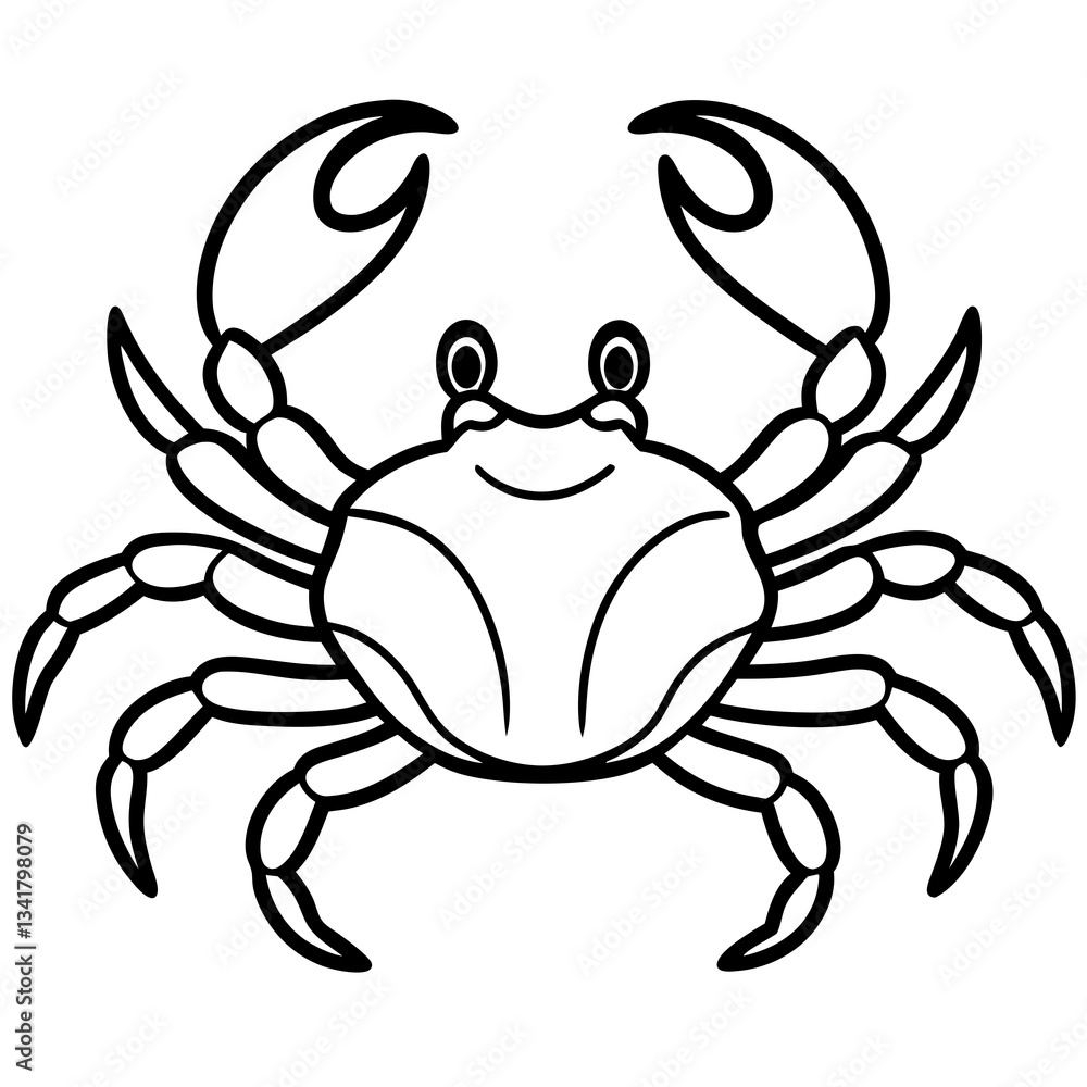 Elegant Crab Outline Illustration Elegant Crab Outline Illustration