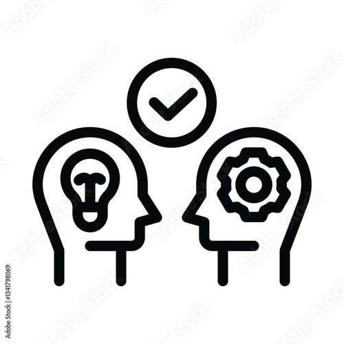 5 understanding line icon illustration vector graphic