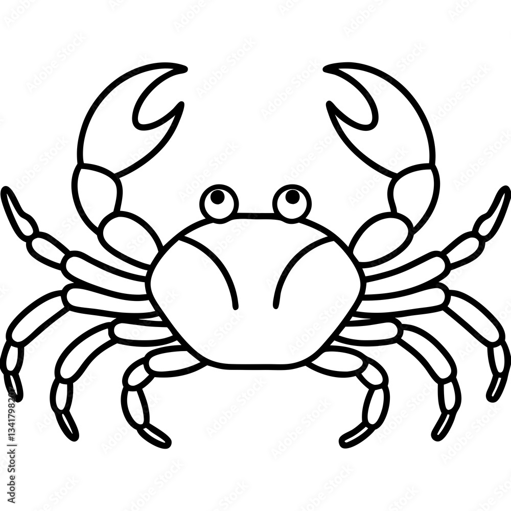 Elegant Crab Outline Illustration Elegant Crab Outline Illustration
