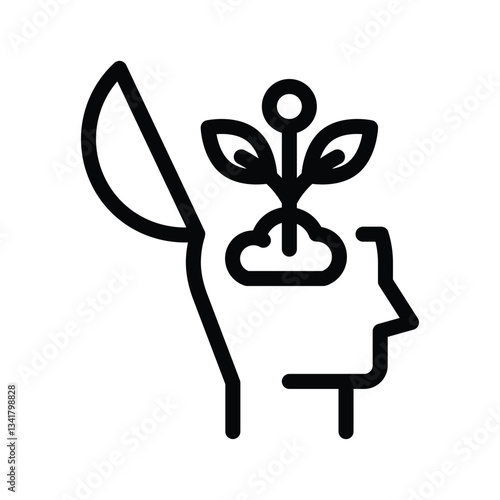 19 growth mindset line icon illustration vector graphic