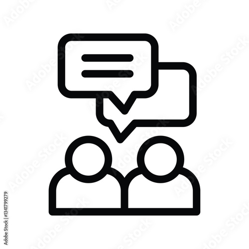 30 discussion line icon illustration vector graphic