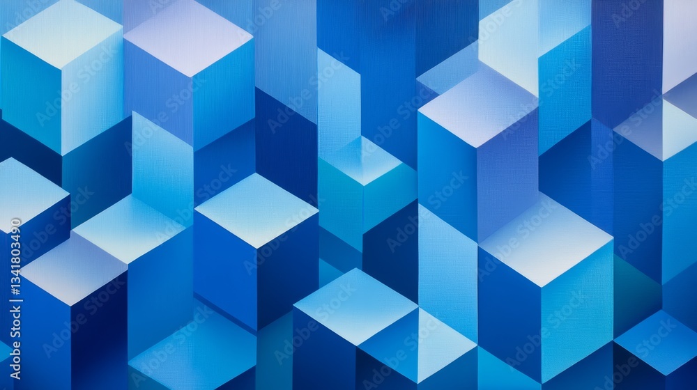 Abstract composition of blue geometric cubes creating a modern digital background design Abstract composition of blue geometric cubes creating a modern digital background design
