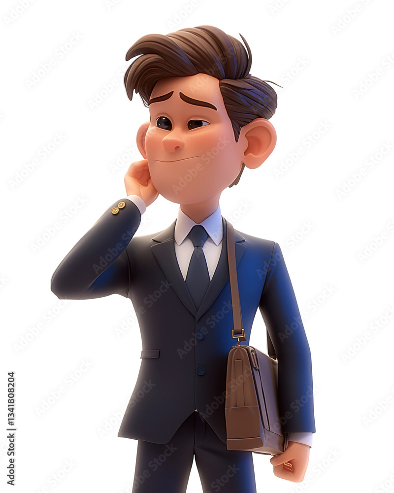 Fototapeta premium 自信职场精英的卡通形象素材