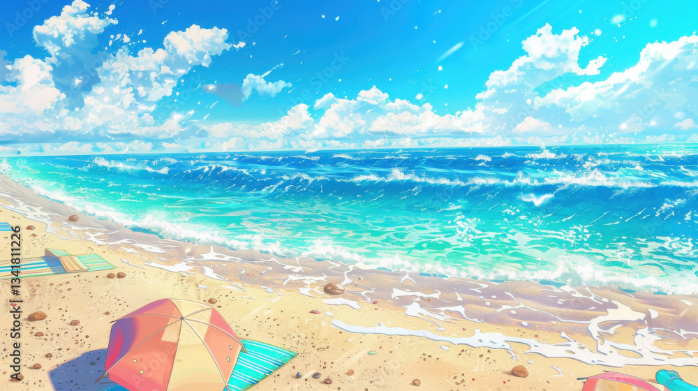 Sunny Coastal Resort with Waves
Sunny Coastal Resort with Waves