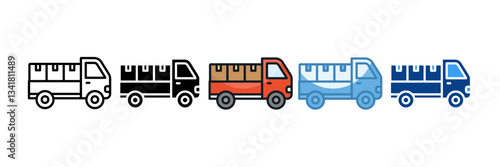 Delivery Truck Icon Set Multiple Style Collection
