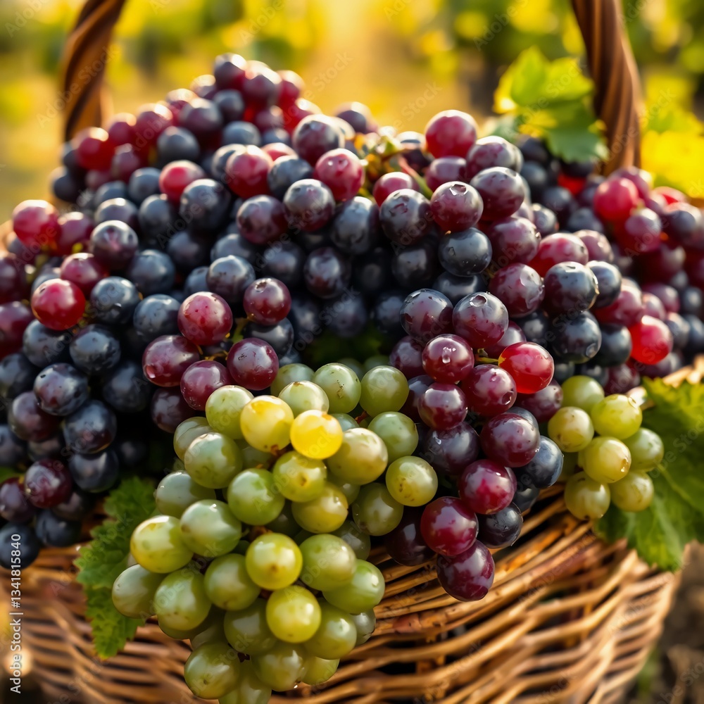 grapes in a basket grapes in a basket