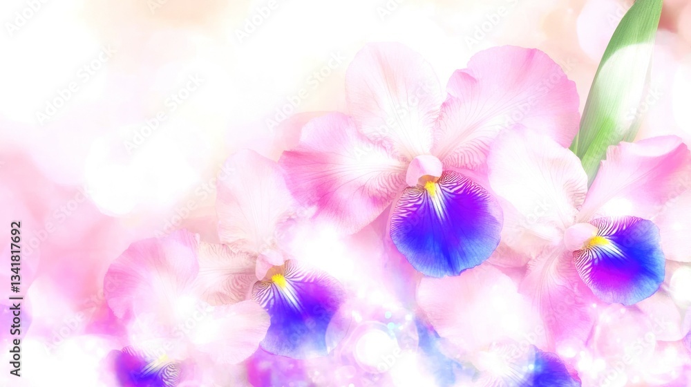 Image of abstract bright and colorful iris flowers background Image of abstract bright and colorful iris flowers background