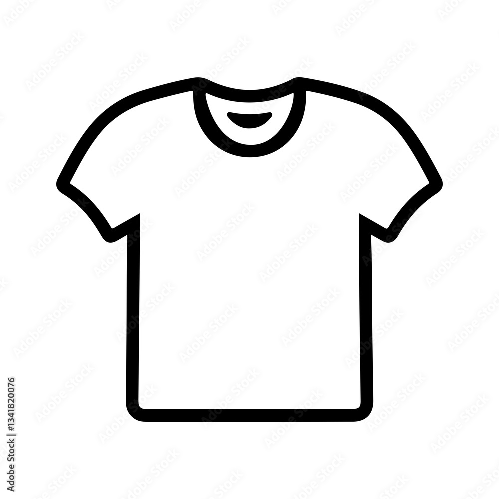 Simple Black Line Art Illustration of a Blank T-Shirt Simple Black Line Art Illustration of a Blank T-Shirt