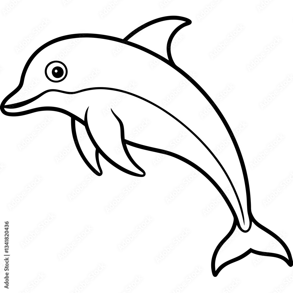 Fototapeta premium Elegant Dolphin Outline Illustration