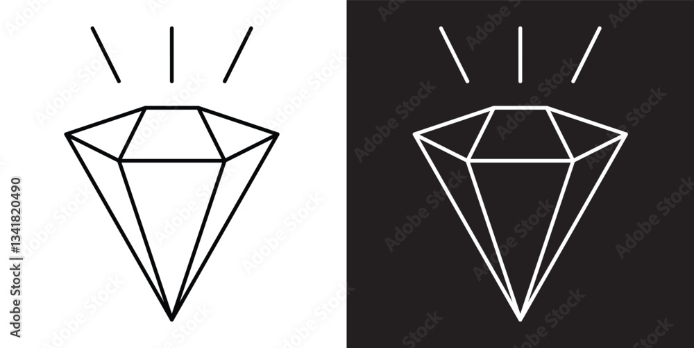 Minimalistic Diamond Line Art on Black and White Background Contrast Minimalistic Diamond Line Art on Black and White Background Contrast