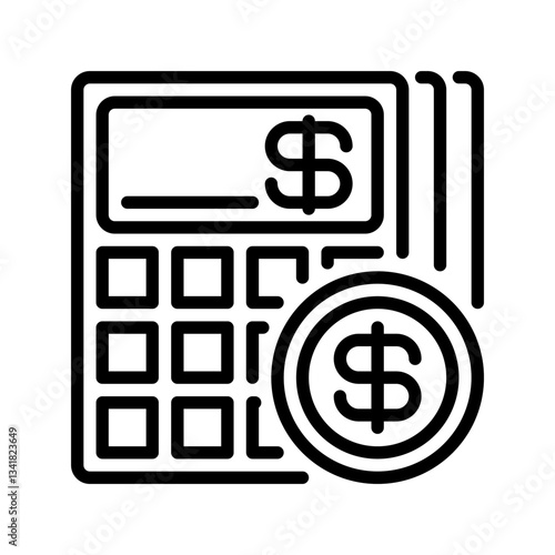 Profit Margin Line Icon, Outline Symbol for Financial Performance, Business Revenue, Cost Management, and Profitability Analysis. Vector Sign Icon