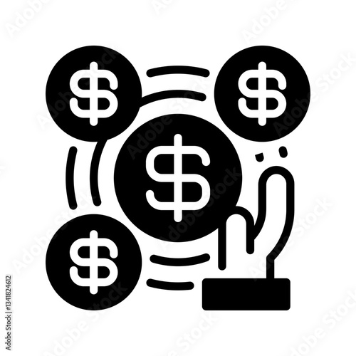 Crowdfunding Line Icon, Outline Symbol for Fundraising, Startup Capital, Business Investment, Financial Support, and Online Funding Platforms. Vector Sign Icon