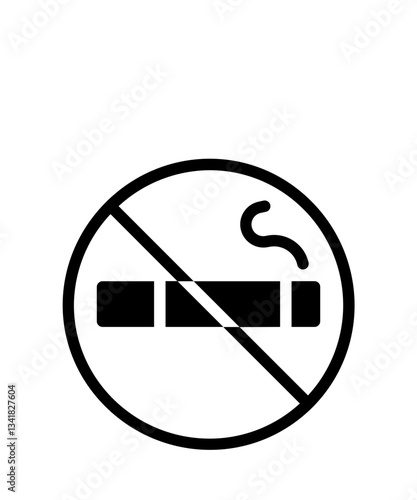 No smoking icon filled with black