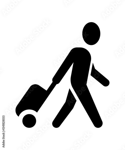 Man with luggage icon filled with black