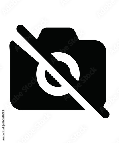 No camera icon filled with black