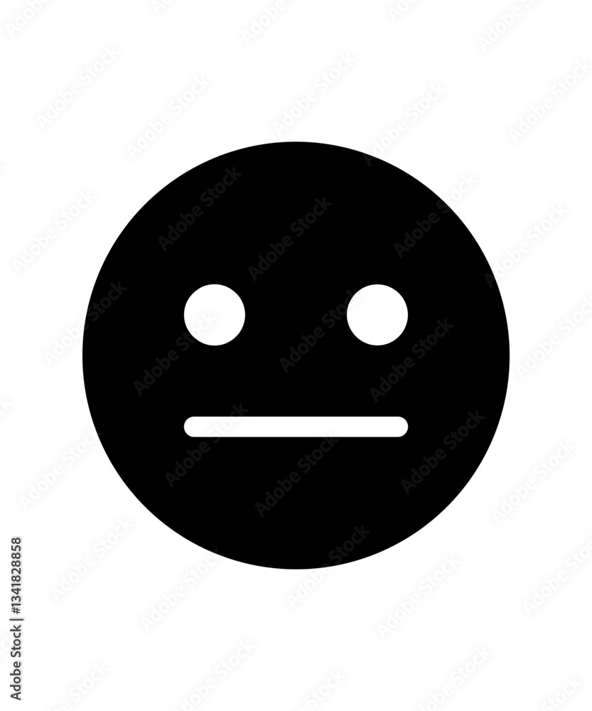 Fototapeta premium Neutral face emoji icon 