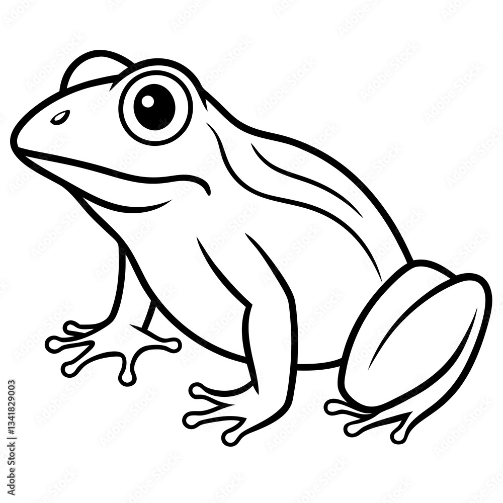 Obraz premium Elegant Frog Outline Illustration