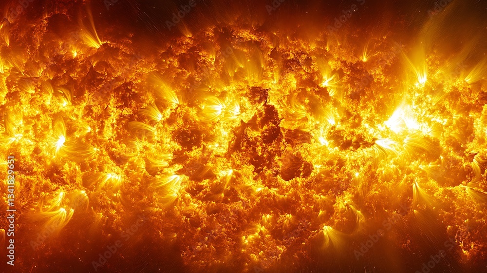 Naklejka premium A vibrant and energetic image of a star or sun surface