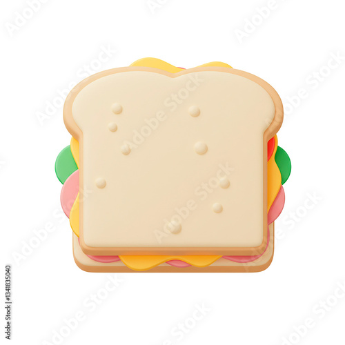 delicious ham sandwich top view