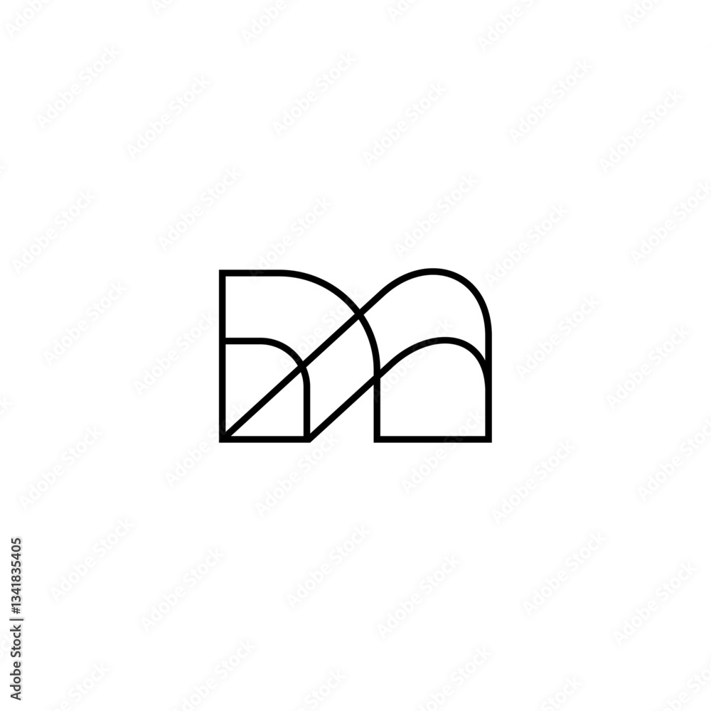 letter m logo with minimalist linear design style letter m logo with minimalist linear design style