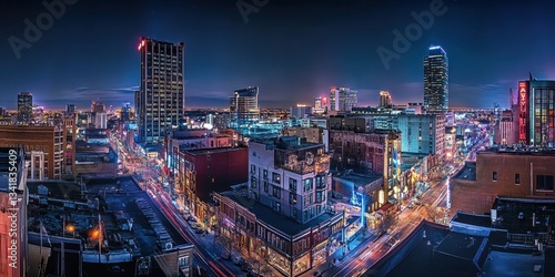 Wallpaper Mural A city at night with many buildings and lights Torontodigital.ca