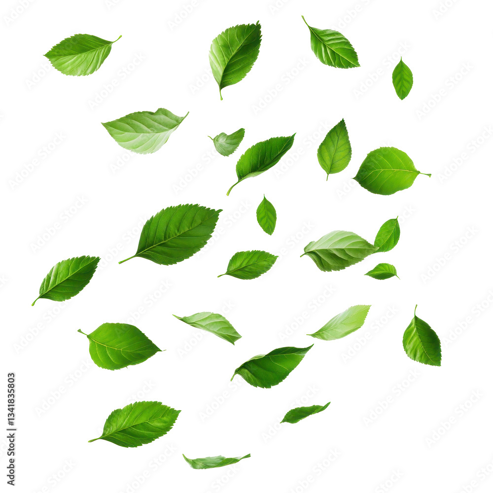 set of green leaves