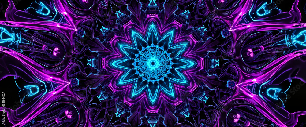 Abstract digital kaleidoscope pattern for AI visualization and technological design materials Abstract digital kaleidoscope pattern for AI visualization and technological design materials
