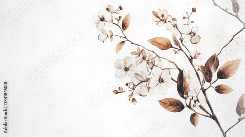 Delicate spring blossoms on a light background