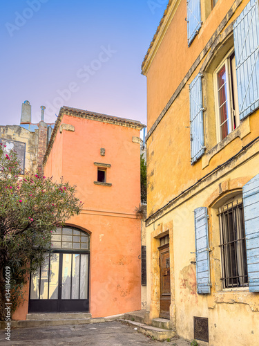 Street view of old village Arles in France