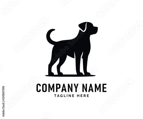 Dog Logo Design. Black Dog Silhouette, Canine Profile, Loyal Companion, Pet Logo, Simple Design, Vector Graphic