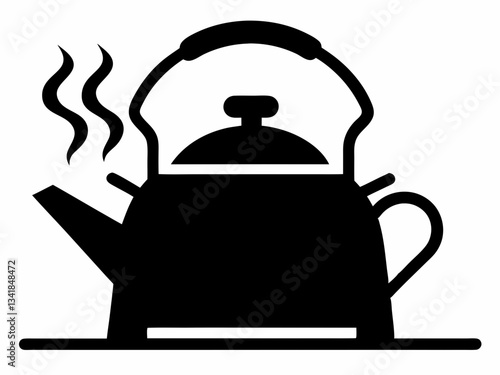 boiling kettle silhouette,kettle clipart,tea kettle vector