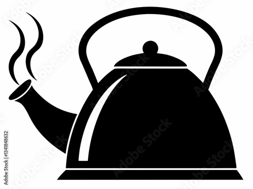 boiling kettle silhouette,kettle clipart,tea kettle vector