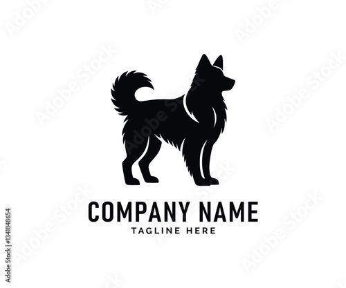 Dog Logo Design. Black Dog Silhouette, Canine, Pet, Animal, Logo, Design, Vector, Graphic, Illustration