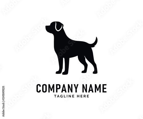 Dog Logo Design. Black Dog Silhouette, Canine Illustration, Simple Design, Vector Graphic, Pet, Animal