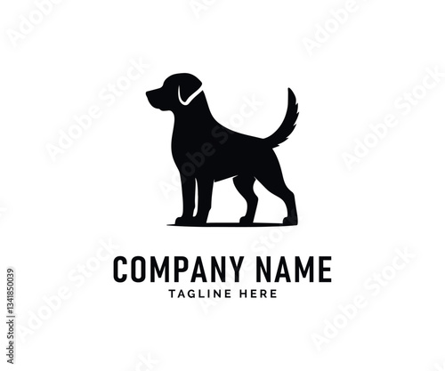 Dog Logo Design. Black Dog Silhouette Canine, Loyal, Breed, Pet, Animal, Friend, Vector, Graphic, Design, Icon