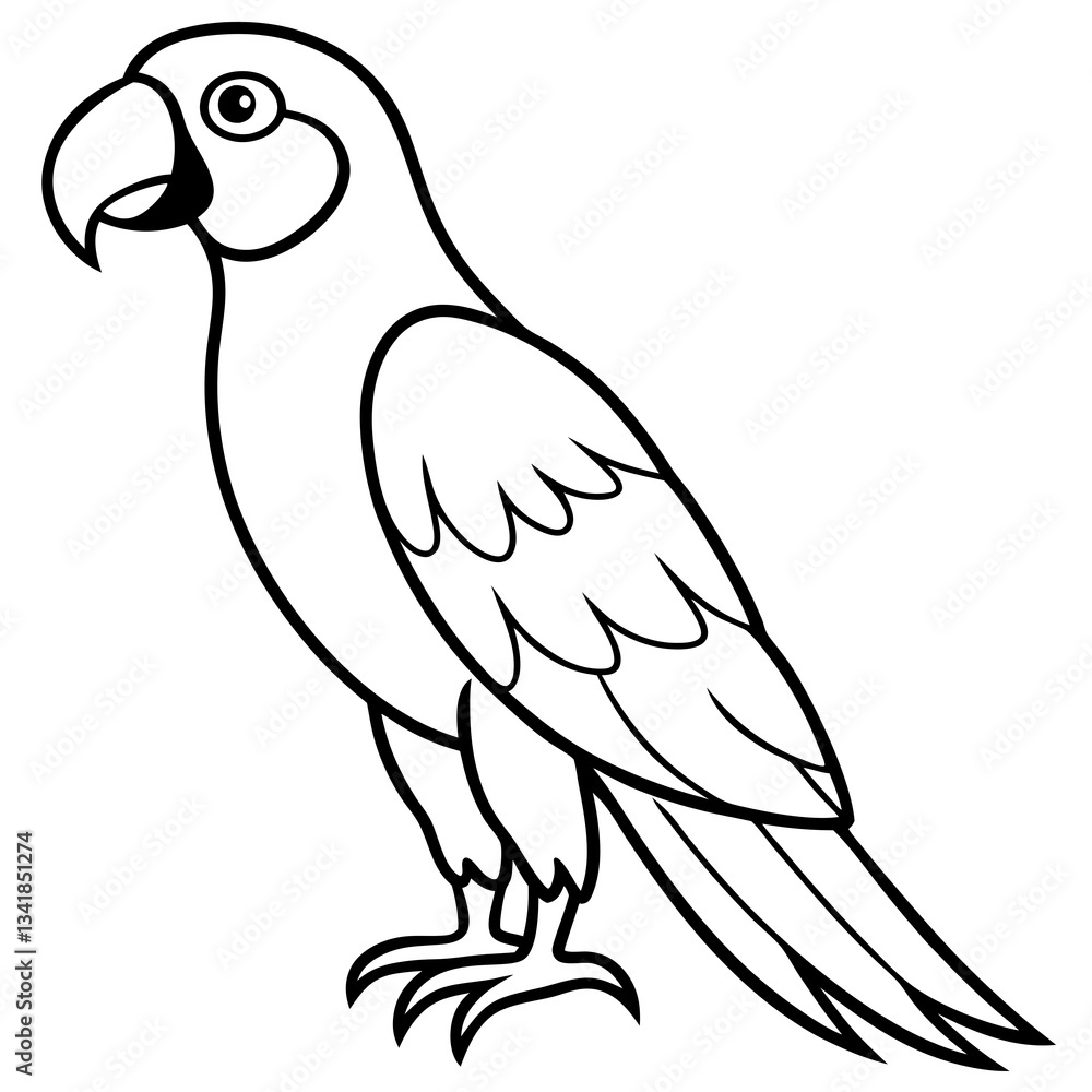 Obraz premium Elegant Macaw Outline Illustration